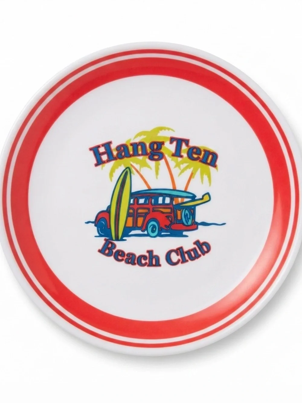 Vintage Lot of 8 Melamine Plates Hawaii Aloha Tiki Beach Hang 10